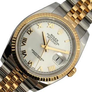 ロレックス(ROLEX)の　ロレックス ROLEX デイトジャスト36 ランダムシリアル 116233 ホワイト K18YG/SS 自動巻き メンズ 腕時計(その他)