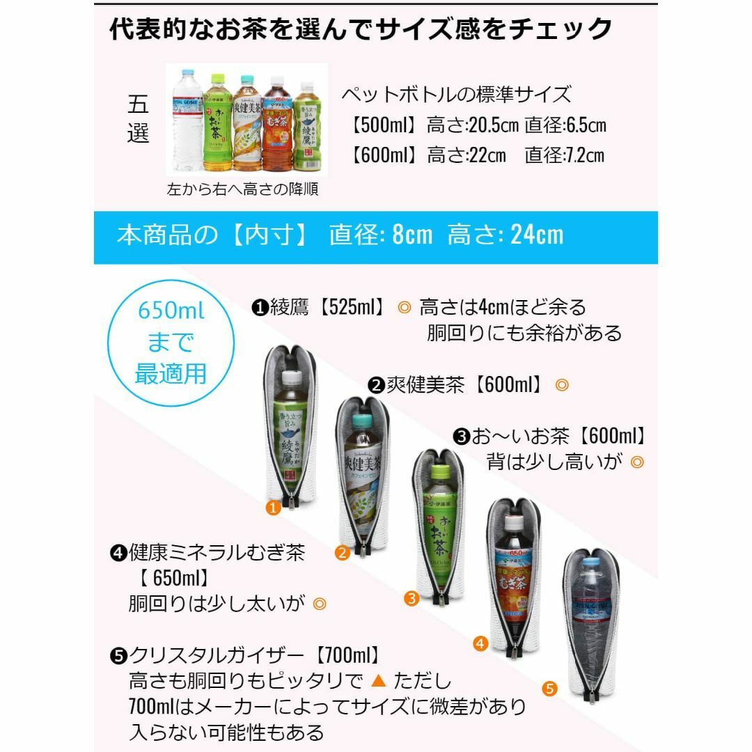 【色: 黒】Lunchichi ペットボトルホルダー 両面アルミ素材で本格保冷と インテリア/住まい/日用品のキッチン/食器(弁当用品)の商品写真