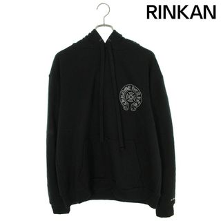 クロムハーツ(Chrome Hearts)のクロムハーツ  WWW.CHROMEHEARTS.COM SILVER GLITTER HOODIE オンライン限定グリッターバックプリントプルオーバーパーカー メンズ M(パーカー)