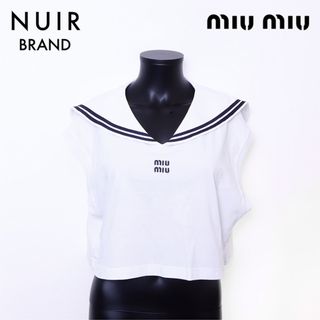 ミュウ ミュウ Miu Miu Size:XS ロゴ ノースリーブ マリン 半袖Ｔシャツ