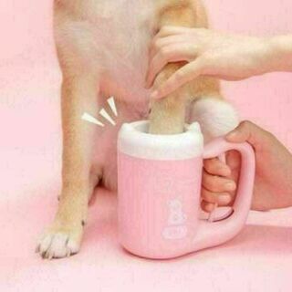 360°犬の足洗いカップ S 小型犬用 フットクレンジングカップ ベビーピンク(犬)