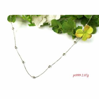 【超美品】 PT999 ミラーカット ステーション ネックレス フリーサイズ(ネックレス)