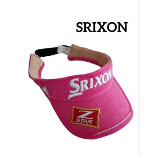 スリクソン(Srixon)の美品 SRIXON スリクソン ゴルフバイザー サンバイザー ピンク パイル生地(ウエア)