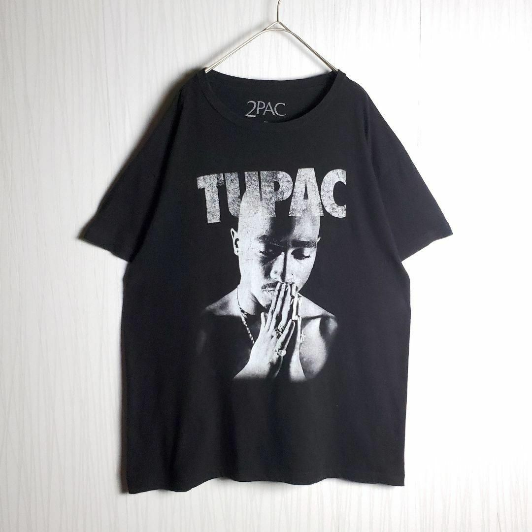 VINTAGE(ヴィンテージ)のバンドTシャツ 音楽 半袖 ビッグプリント 2PAC メキシコ製 M 黒 古着 メンズのトップス(Tシャツ/カットソー(半袖/袖なし))の商品写真