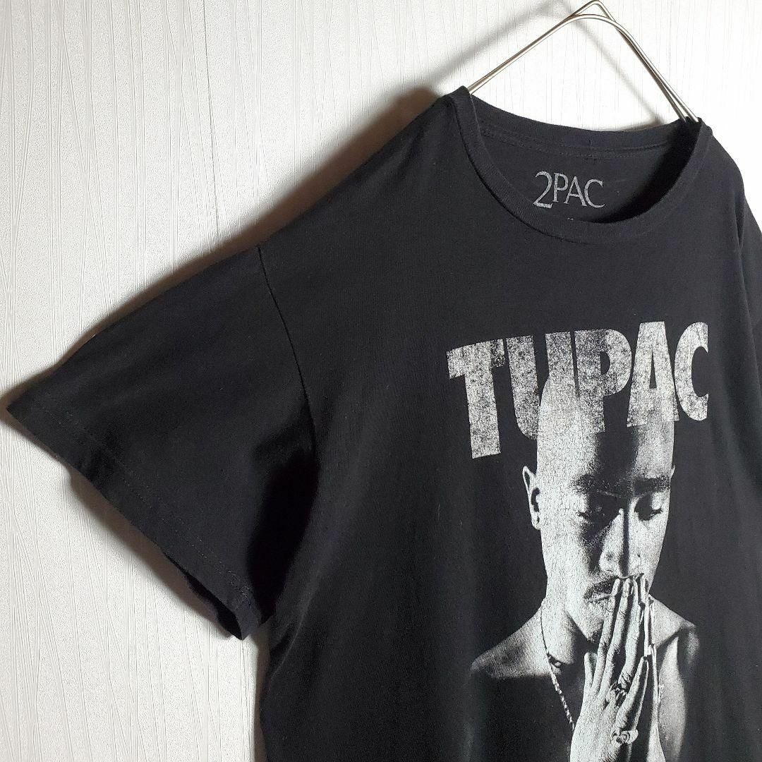 VINTAGE(ヴィンテージ)のバンドTシャツ 音楽 半袖 ビッグプリント 2PAC メキシコ製 M 黒 古着 メンズのトップス(Tシャツ/カットソー(半袖/袖なし))の商品写真