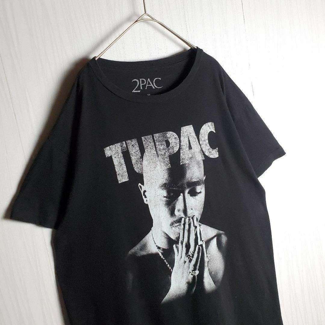 VINTAGE(ヴィンテージ)のバンドTシャツ 音楽 半袖 ビッグプリント 2PAC メキシコ製 M 黒 古着 メンズのトップス(Tシャツ/カットソー(半袖/袖なし))の商品写真