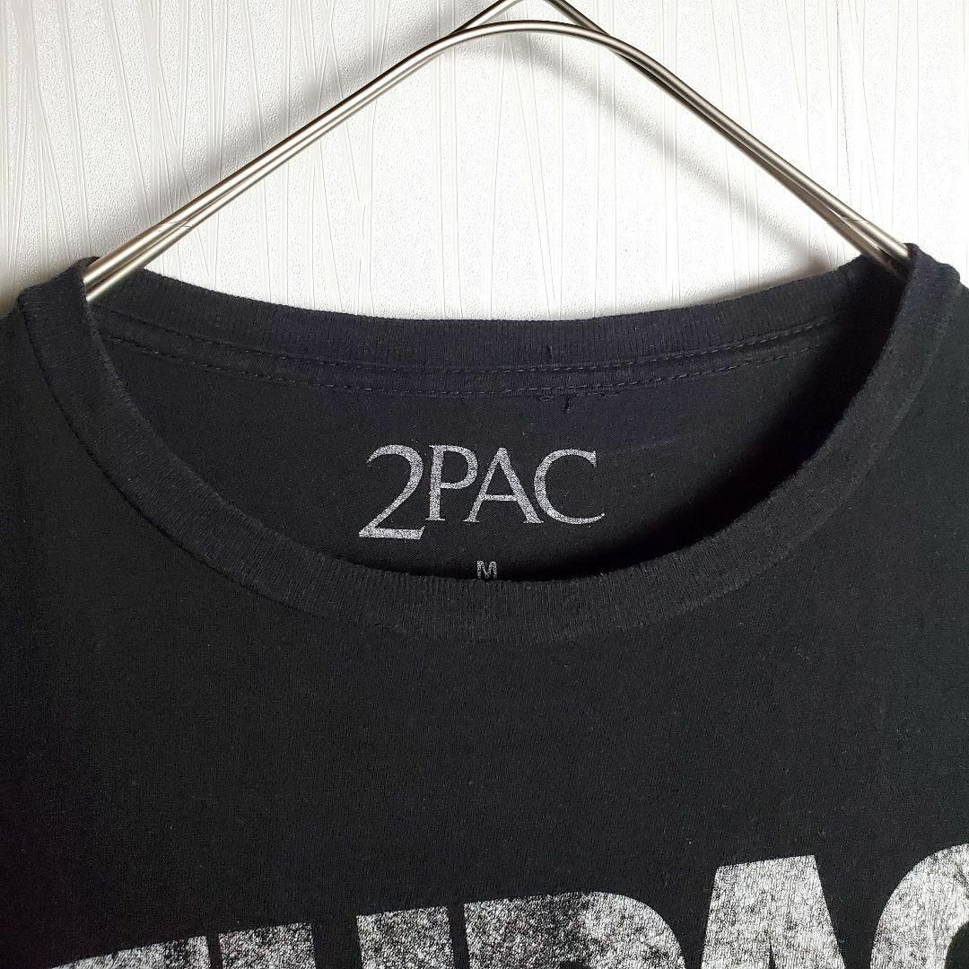 VINTAGE(ヴィンテージ)のバンドTシャツ 音楽 半袖 ビッグプリント 2PAC メキシコ製 M 黒 古着 メンズのトップス(Tシャツ/カットソー(半袖/袖なし))の商品写真