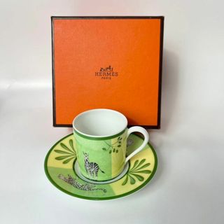 エルメス(Hermes)の【美品・箱付】エルメス　コーヒーカップ＆ソーサー　アフリカ(その他)