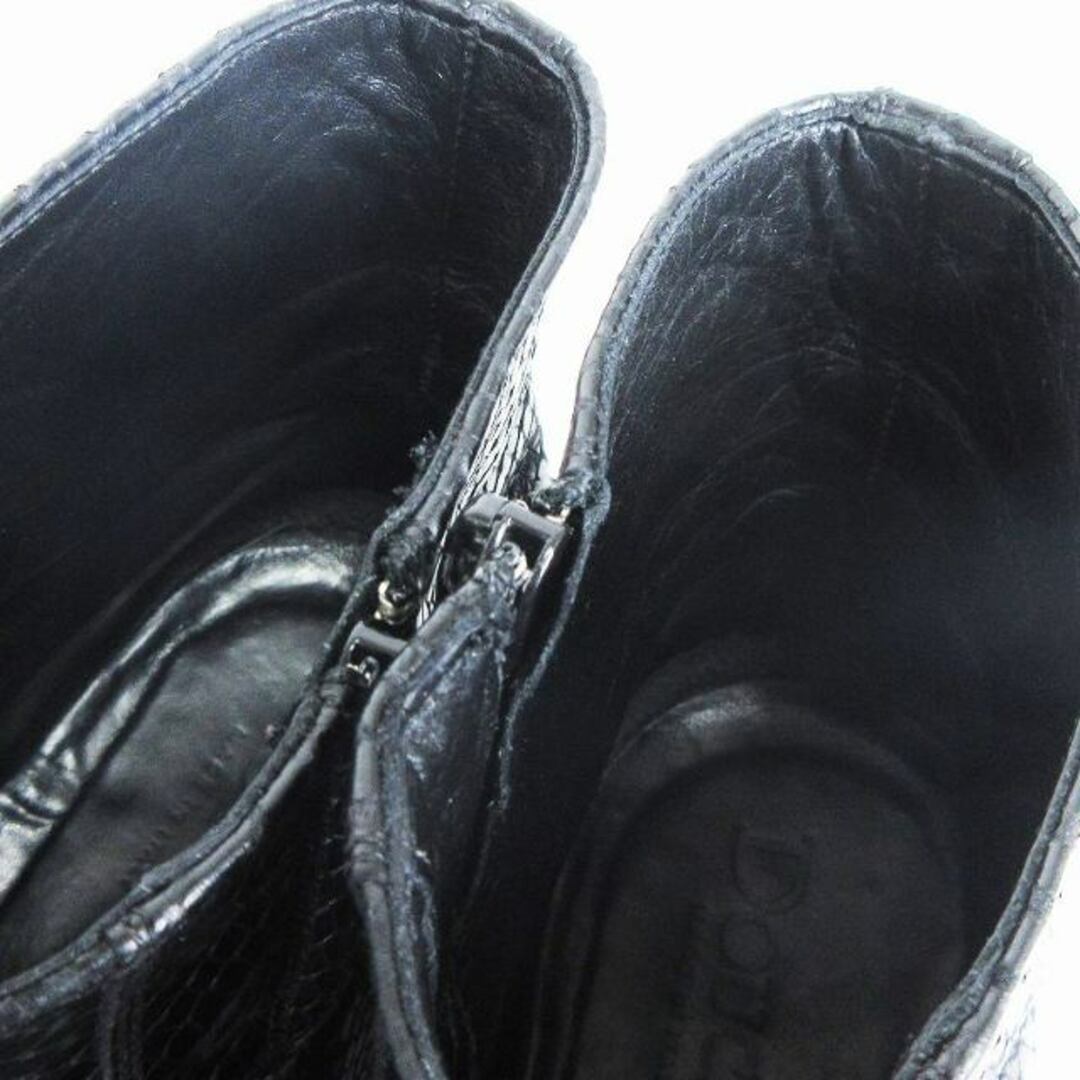 other(アザー)のデュカルス ショートブーツ レザー パイソン型押し 黒 41 26.5cm メンズの靴/シューズ(ブーツ)の商品写真