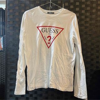 GUESS 白ロンティー 古着 春服 プリントTシャツ  シンプル(シャツ/ブラウス(長袖/七分))