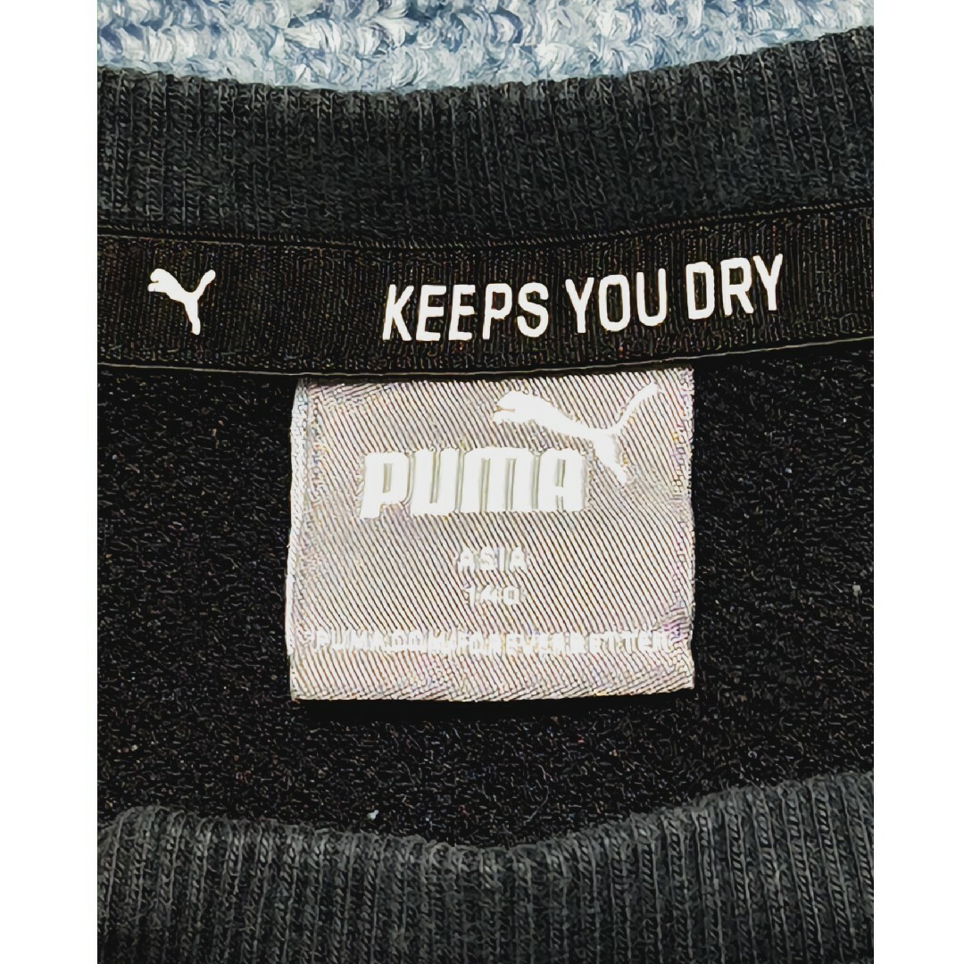 PUMA(プーマ)の美品【プーマ ブラックトレーナー♥️140size】 キッズ/ベビー/マタニティのキッズ服男の子用(90cm~)(ジャケット/上着)の商品写真