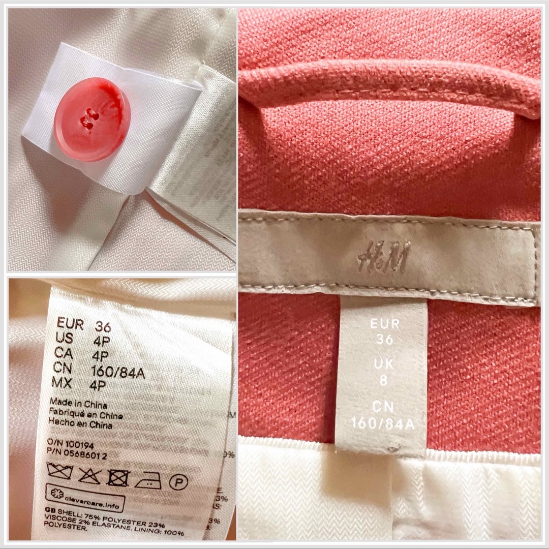 H&M(エイチアンドエム)のH&M【未使用/タグなし】36（Mサイズくらい）シングルフィットジャケット レディースのジャケット/アウター(テーラードジャケット)の商品写真
