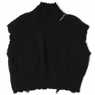 Marni - 23AW MARNI ブラック コットン クロップドベスト マルニ ブラック