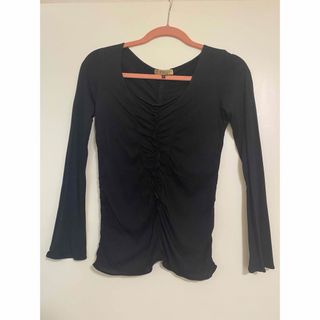 プロポーションボディドレッシング(PROPORTION BODY DRESSING)の【匿名配送】黒★長袖★カットソー★シャーリング★プロポーションボディドレッシング(カットソー(長袖/七分))