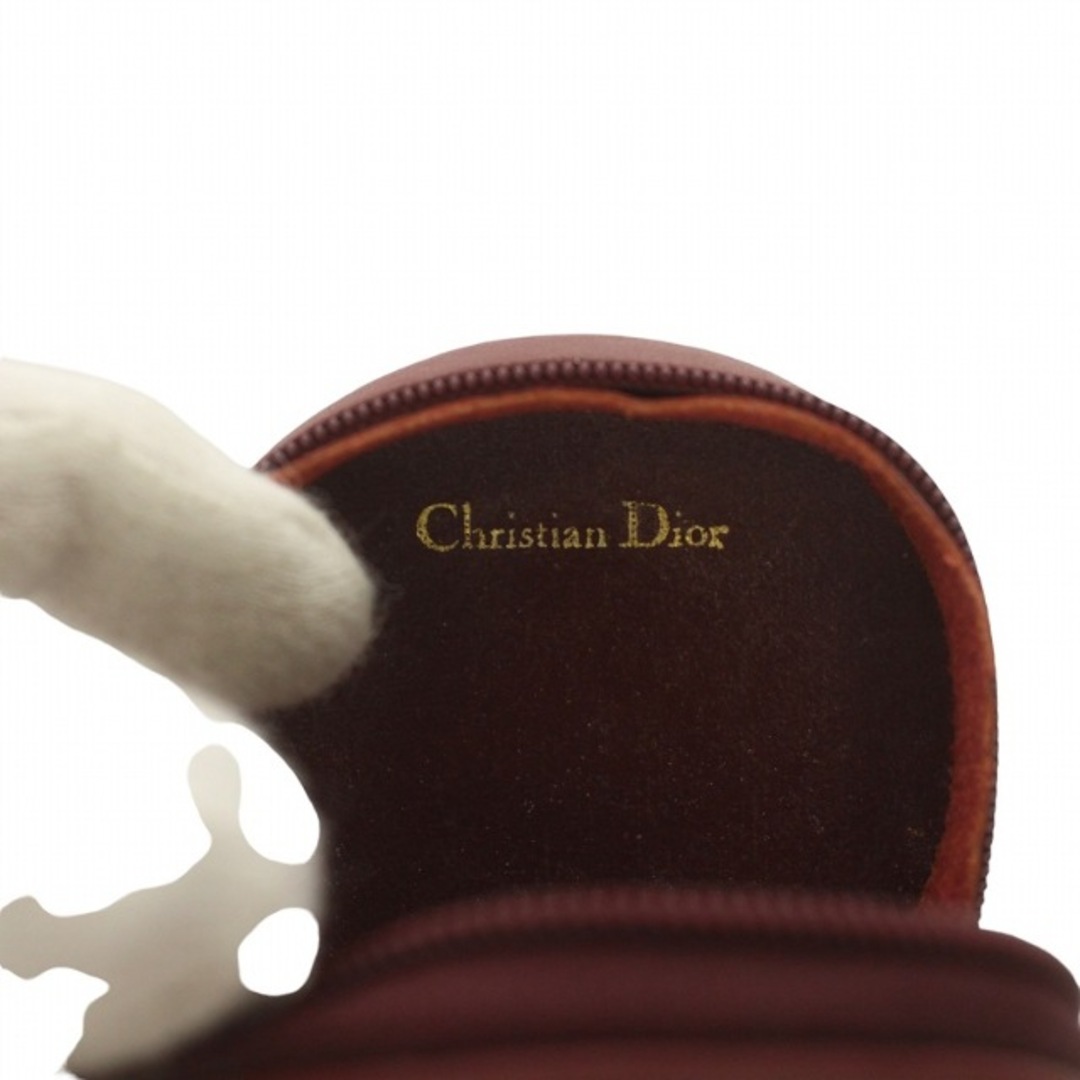 Christian Dior(クリスチャンディオール)のクリスチャンディオール ポーチ 丸形 レザー コインケース ミニ ロゴ 茶 レディースのファッション小物(コインケース)の商品写真