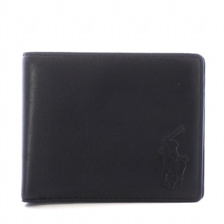 ポロラルフローレン(POLO RALPH LAUREN)のPOLO RALPH LAUREN 二つ折り財布 札入れ ビッグポニー ロゴ 黒(折り財布)