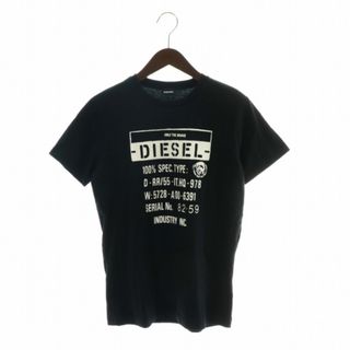 ディーゼル(DIESEL)のディーゼル Tシャツ カットソー 半袖 クルーネック ロゴ プリント S 黒(Tシャツ/カットソー(半袖/袖なし))