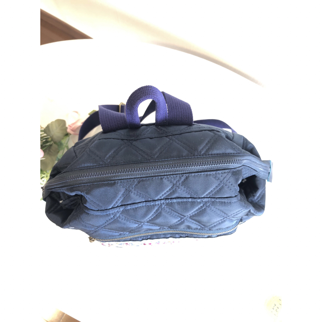 軽い！大人のリュック　紺系ナイロンオックスキルト３ ハンドメイドのファッション小物(バッグ)の商品写真