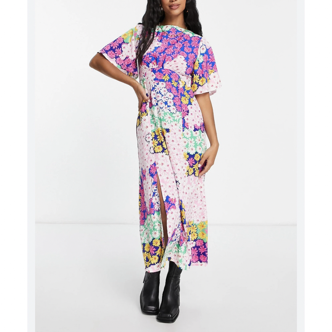 asos(エイソス)のASOS 花柄ワンピースUK10 レディースのワンピース(ロングワンピース/マキシワンピース)の商品写真