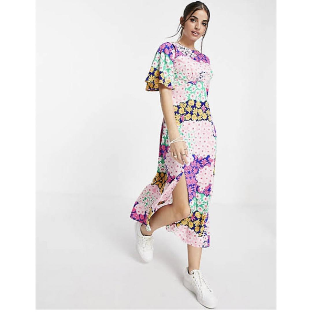 asos(エイソス)のASOS 花柄ワンピースUK10 レディースのワンピース(ロングワンピース/マキシワンピース)の商品写真