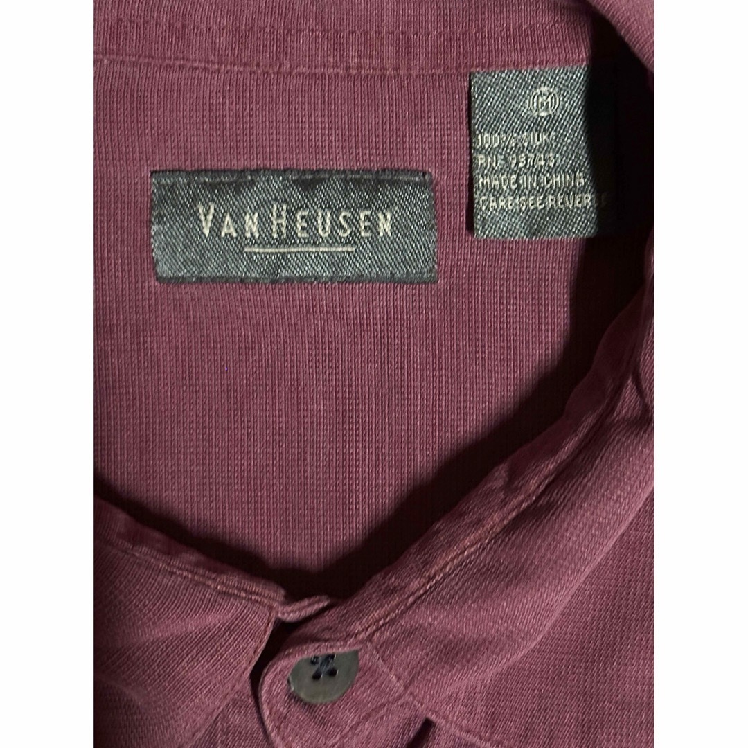 80-90s vintage vanheusen  silk shirt M  メンズのトップス(シャツ)の商品写真