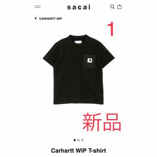 サカイ(sacai)の【新品】sacai Carhartt  サカイ　カーハート　Tシャツ　黒　1 S(Tシャツ(半袖/袖なし))