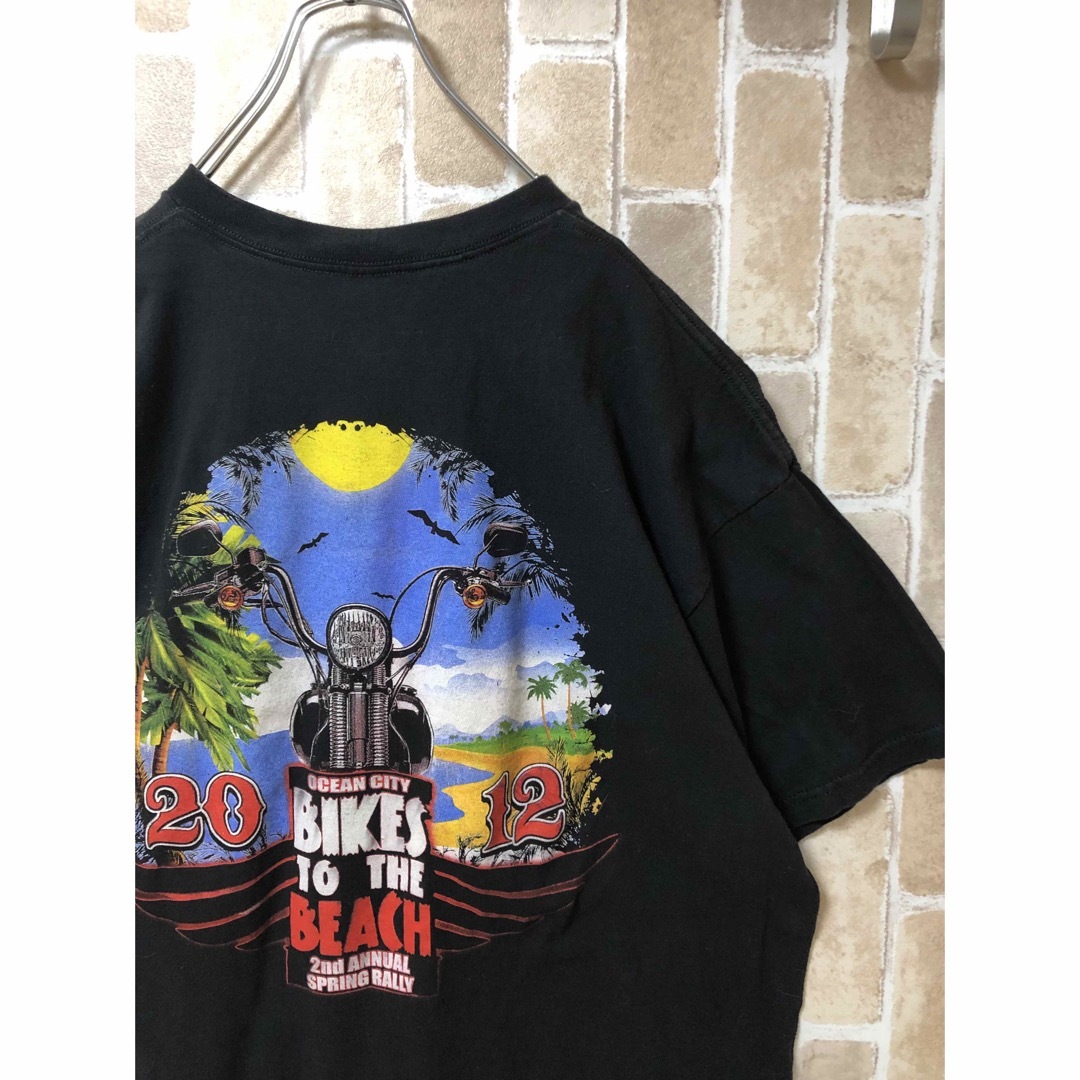 【メキシコ製】古着　バイカー　バイク　ビックプリント　オーバーサイズ　2XL メンズのトップス(Tシャツ/カットソー(半袖/袖なし))の商品写真