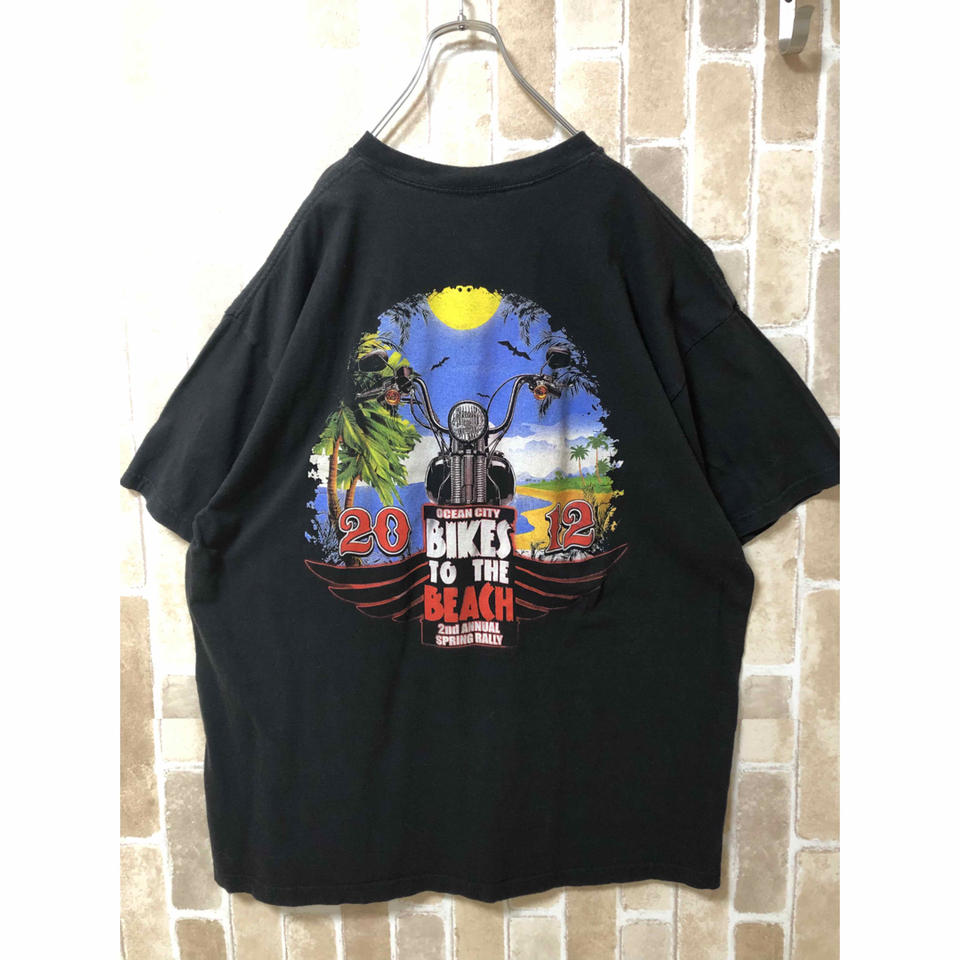 【メキシコ製】古着　バイカー　バイク　ビックプリント　オーバーサイズ　2XL メンズのトップス(Tシャツ/カットソー(半袖/袖なし))の商品写真