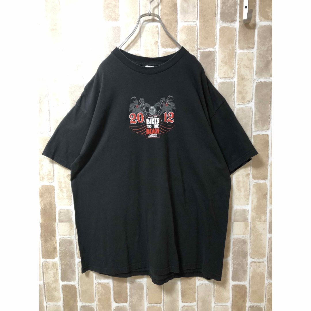 【メキシコ製】古着　バイカー　バイク　ビックプリント　オーバーサイズ　2XL メンズのトップス(Tシャツ/カットソー(半袖/袖なし))の商品写真