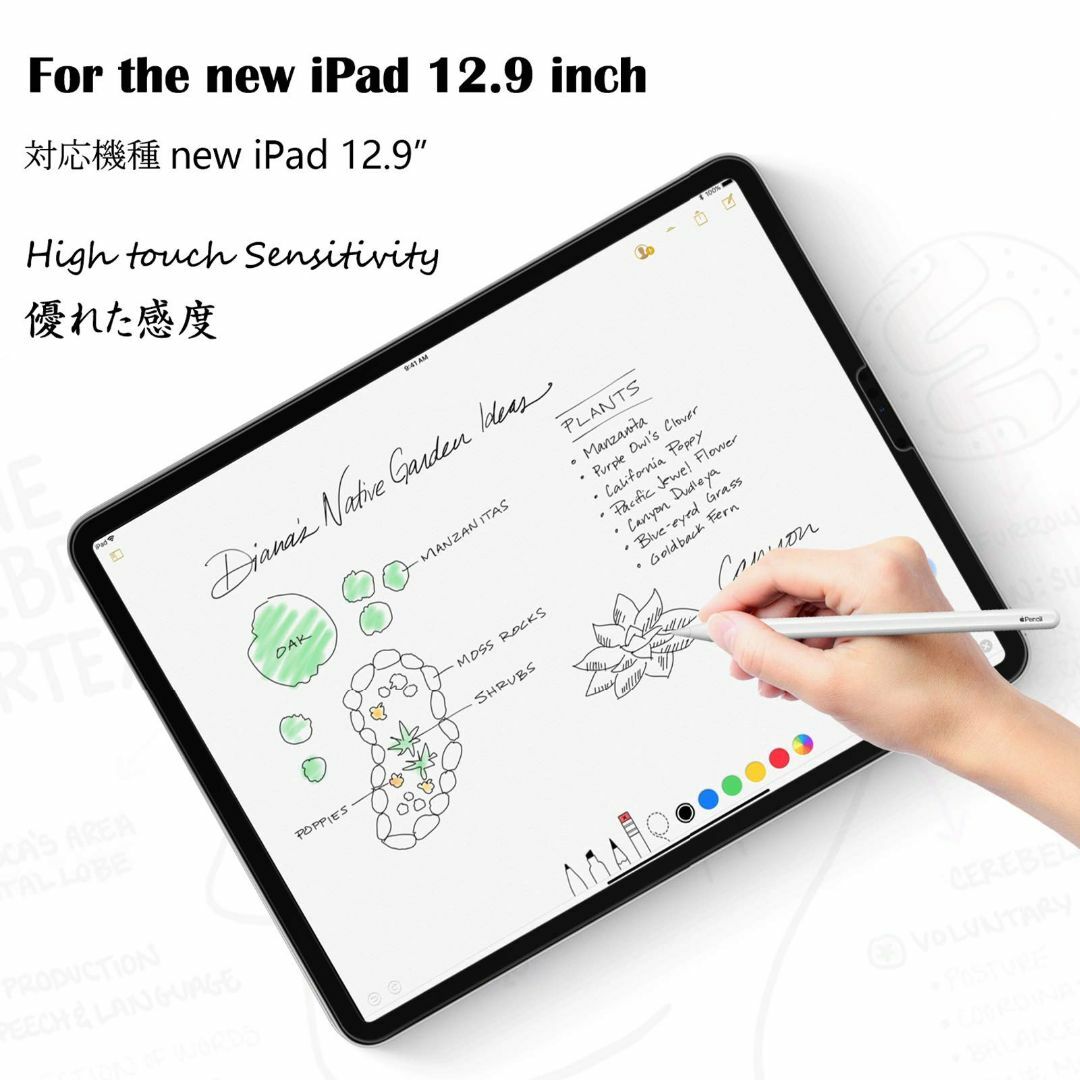 MEGOO iPad Pro 12.9 インチ強化ガラス保護フィルム，貼りやすい スマホ/家電/カメラのPC/タブレット(タブレット)の商品写真