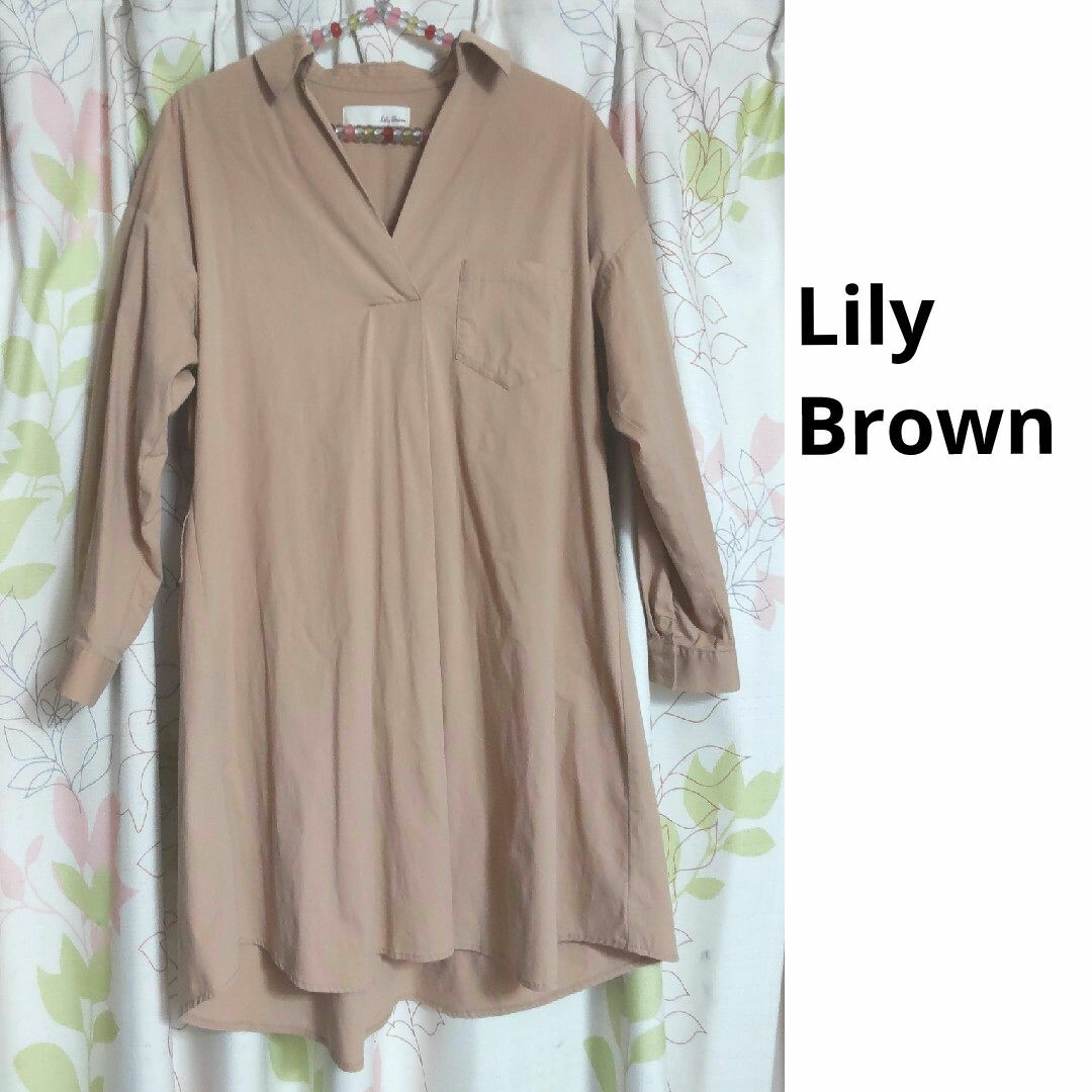 Lily Brown(リリーブラウン)のLilyBrown　リリーブラウン　ロングシャツチュニック レディースのトップス(シャツ/ブラウス(長袖/七分))の商品写真