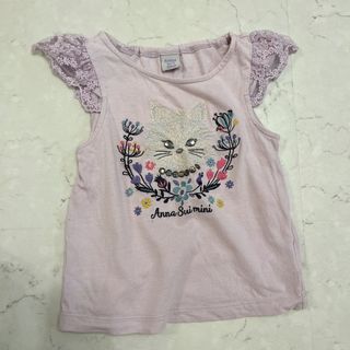 アナスイミニ(ANNA SUI mini)のANNA SUI MINI トップス 高級ブランド ねこ刺繍大人気レース フリル(Tシャツ/カットソー)