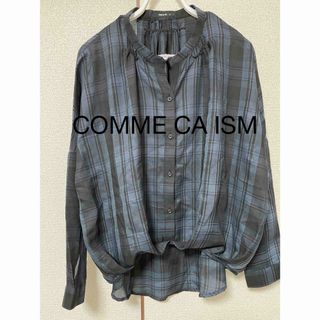 コムサイズム(COMME CA ISM)のコムサ　チェック柄ブラウス　Mサイズ(シャツ/ブラウス(長袖/七分))