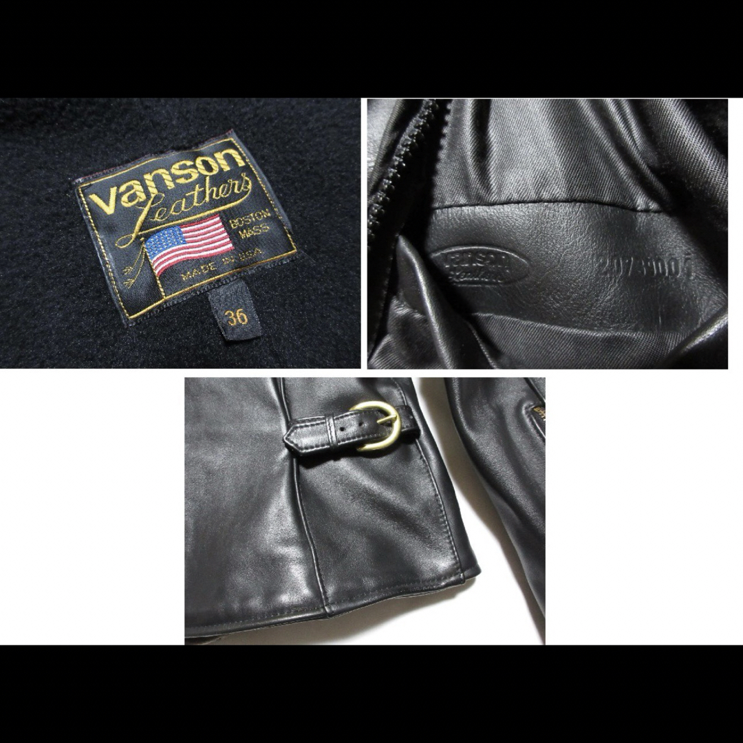 VANSON(バンソン)の新品同様 極上VANSON レザー シングル ライダース ジャケット メンズのジャケット/アウター(ライダースジャケット)の商品写真