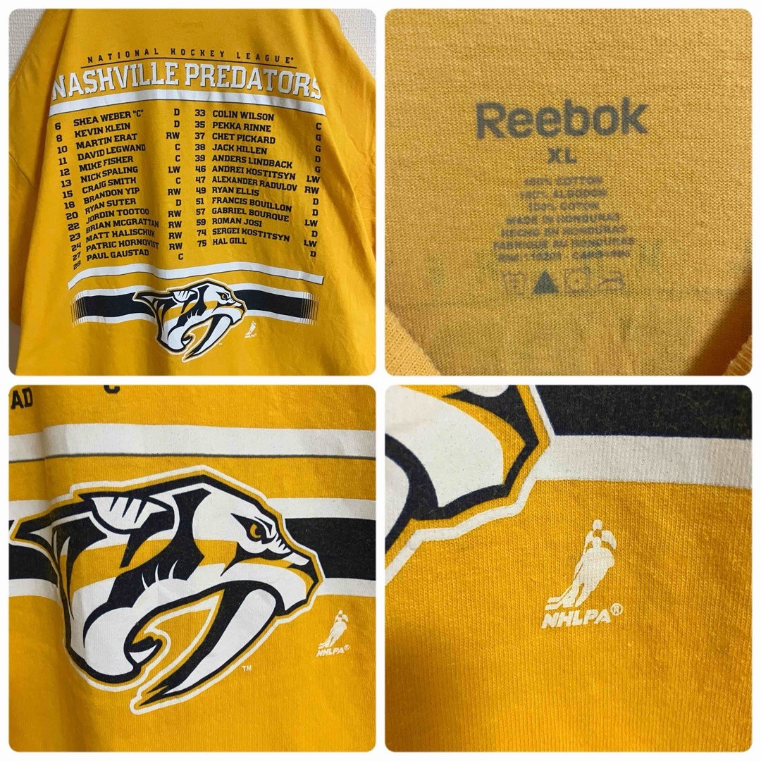 Reebok(リーボック)のReebokリーボックNHLナッシュビルプレデターズtシャツTシャツビッグロゴ メンズのトップス(Tシャツ/カットソー(半袖/袖なし))の商品写真