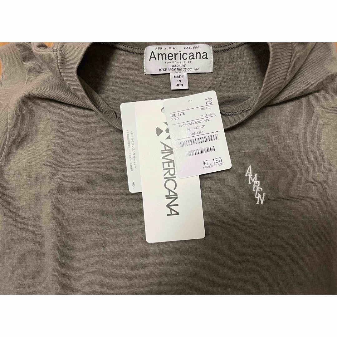 AMERICANA(アメリカーナ)のアメリカーナ☆ノースリーブTシャツ グレーブラウン レディースのトップス(Tシャツ(半袖/袖なし))の商品写真