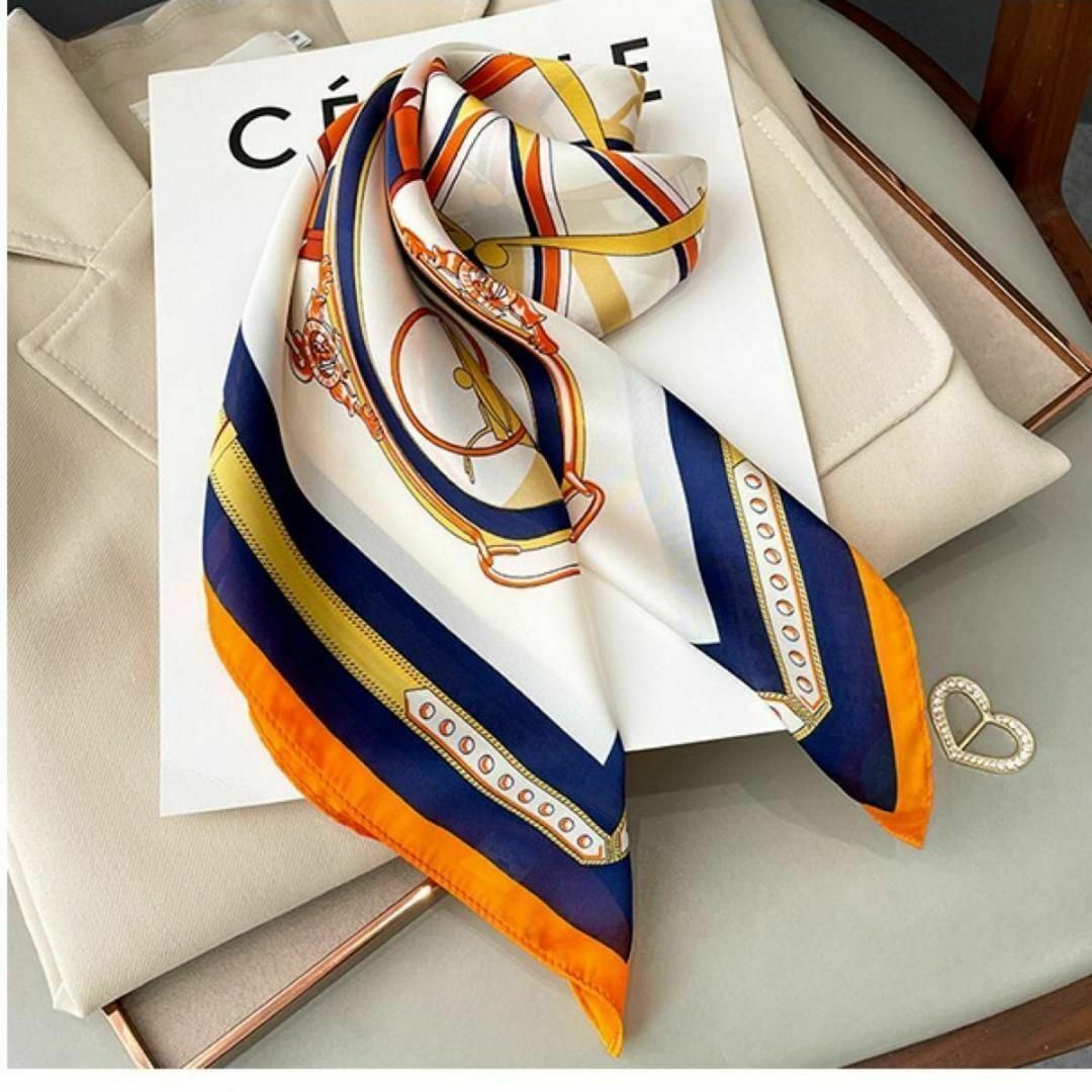2枚セット スカーフ ストール バンダナ アクセサリー レッド オレンジ レディースのファッション小物(バンダナ/スカーフ)の商品写真