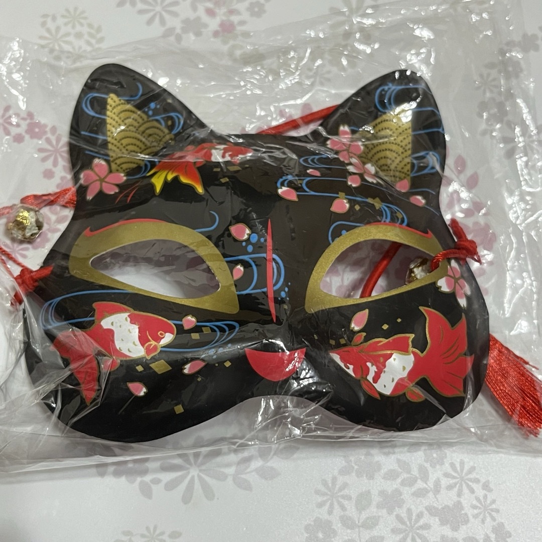 お面　コスプレ　狐　猫お面　きつね　着物　鈴　猫のお面　仮面　学園祭　 レディースのファッション小物(その他)の商品写真