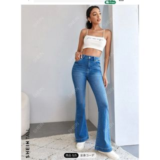 シーイン(SHEIN)のSHEIN Tall ハイウェスト フレアレッグジーンズ(デニム/ジーンズ)