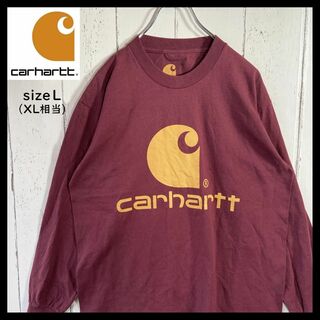 carhartt - カーハート carhatt ビッグロゴ カットソー 長袖 ロンT えんじ色 XL