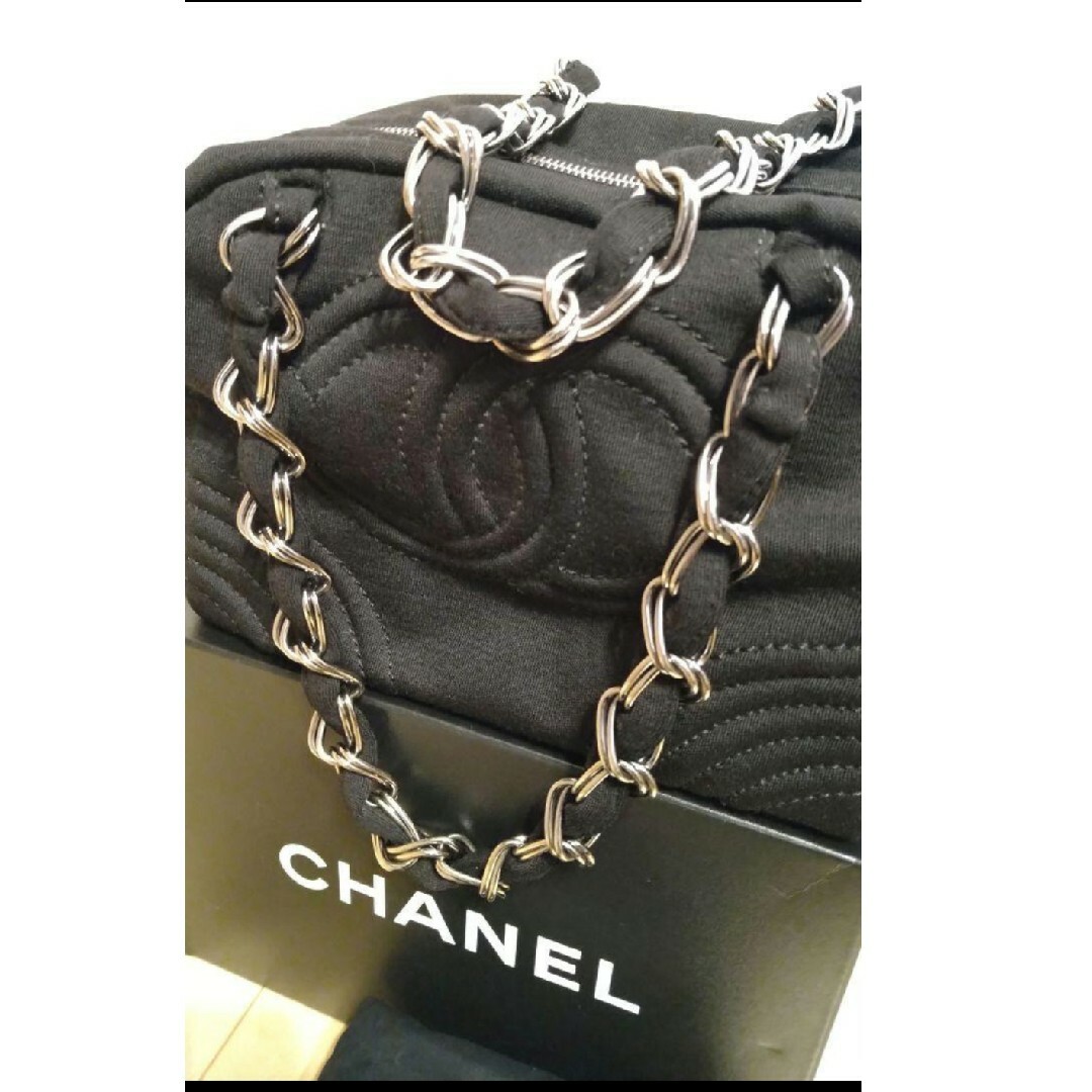 CHANEL(シャネル)のCHANEL　コットンジャージ　ハンドバッグ　ビンテージ レディースのバッグ(ハンドバッグ)の商品写真