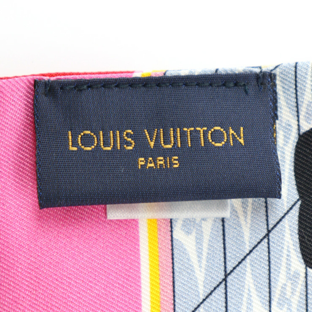 LOUIS VUITTON(ルイヴィトン)のLOUIS VUITTON ルイ ヴィトン モノグラム バンドー クリスマス ヴィヴィエンヌ スカーフ M00489   シルク100% ブラウン マルチカラー  リボン ビトン 【本物保証】 レディースのファッション小物(バンダナ/スカーフ)の商品写真