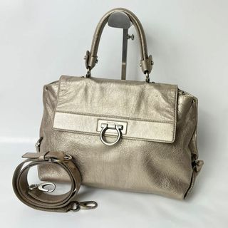 フェラガモ(Ferragamo)のフェラガモ　ソフィア　ゴールド　2WAY ハンドバッグ　ガンチーニ(ハンドバッグ)