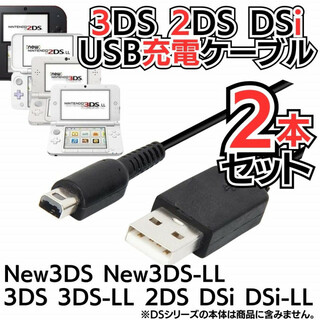 2本入 充電器 3DS 2DS DSi USB コード 充電コード 充電器(携帯用ゲーム機本体)