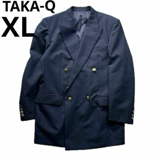 タカキュー(TAKA-Q)のタカキュー ブレザー ダブル テーラードジャケット 金ボタン ネイビー XL(テーラードジャケット)