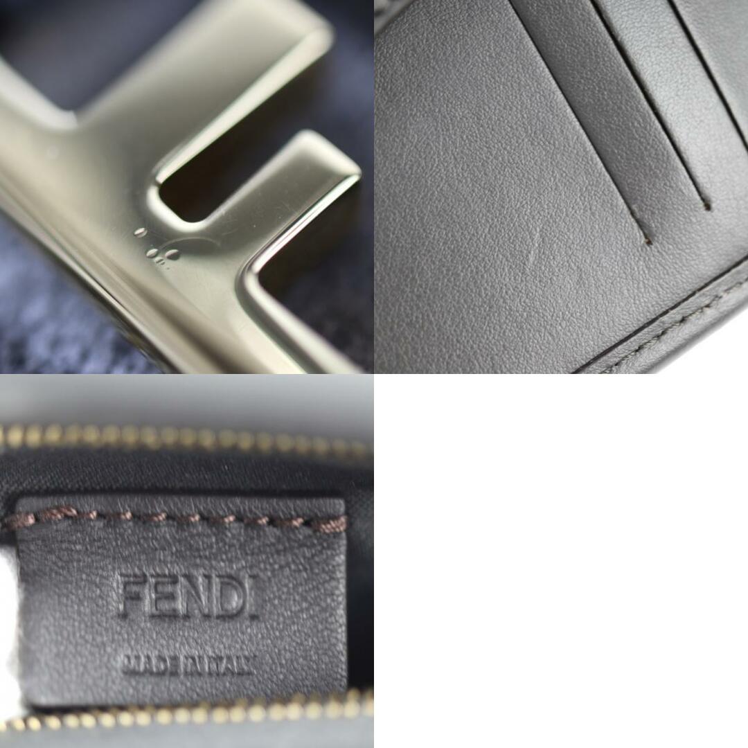 FENDI(フェンディ)のFENDI フェンディ オーロック フォンポーチ ショルダーバッグ 7AS131   ビスコース×レザー グレー系 ゴールド金具 シルバー金具 ズッカ柄 スマホケース コインケース カードケース マルチポシェット 【本物保証】 レディースのバッグ(ショルダーバッグ)の商品写真