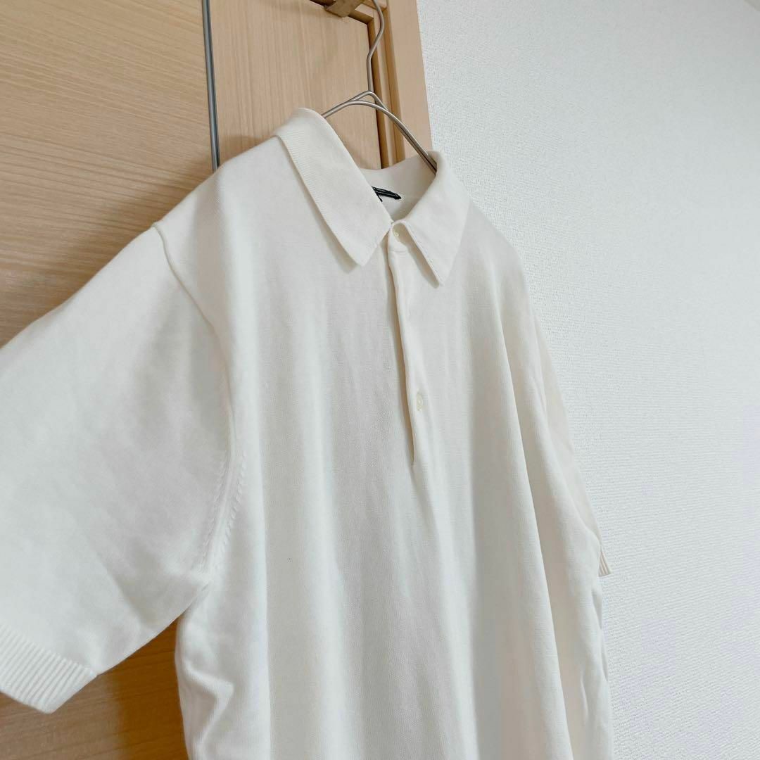 BEAMS ビームス　半袖カットソー　ポロシャツ　ホワイト レディースのトップス(Tシャツ(半袖/袖なし))の商品写真