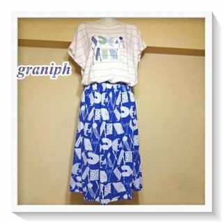 グラニフ(Design Tshirts Store graniph)のgraniphグラニフ♡総柄プリントドッキングワンピース(ひざ丈ワンピース)