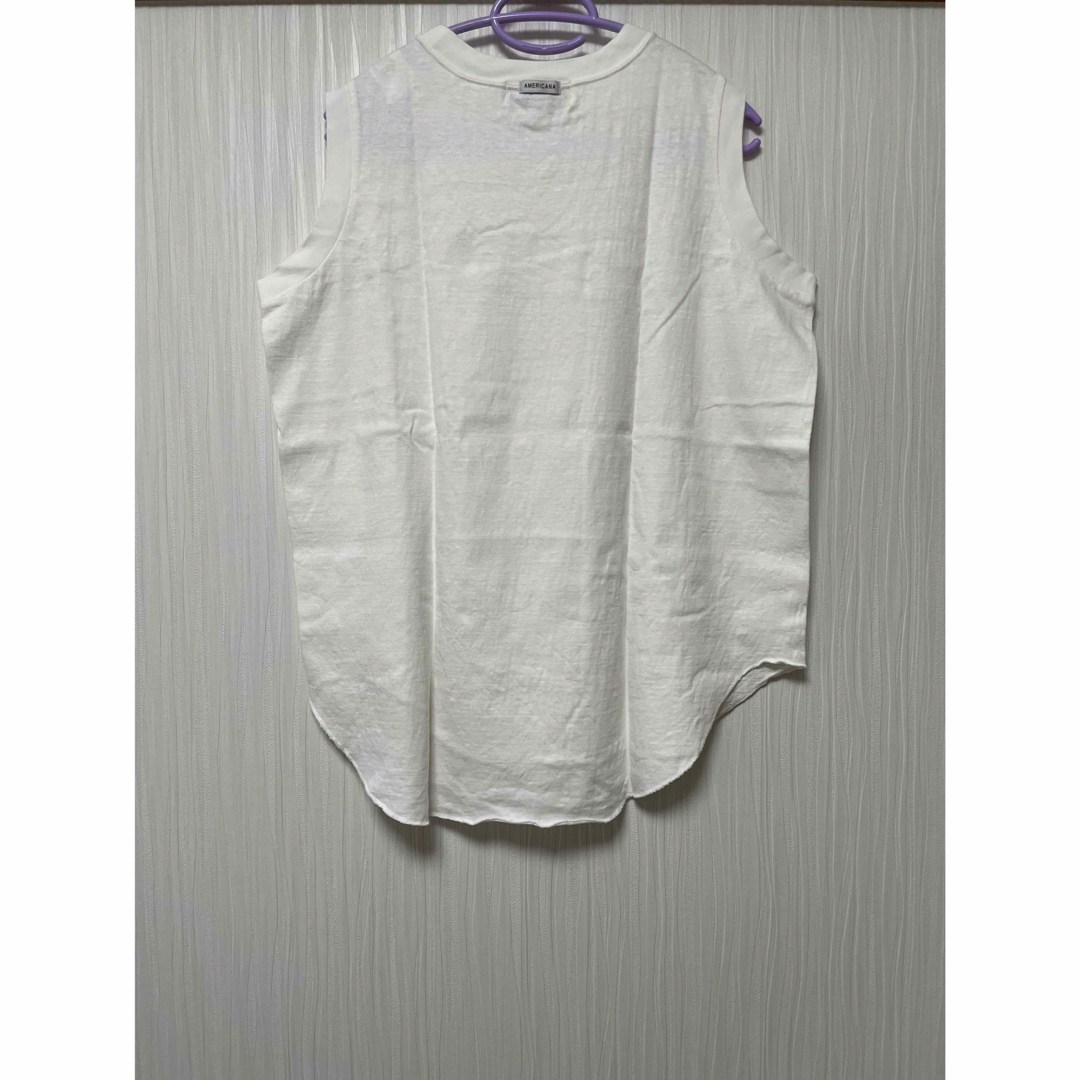 AMERICANA(アメリカーナ)のアメリカーナ☆ノースリーブTシャツ オフホワイト レディースのトップス(Tシャツ(半袖/袖なし))の商品写真