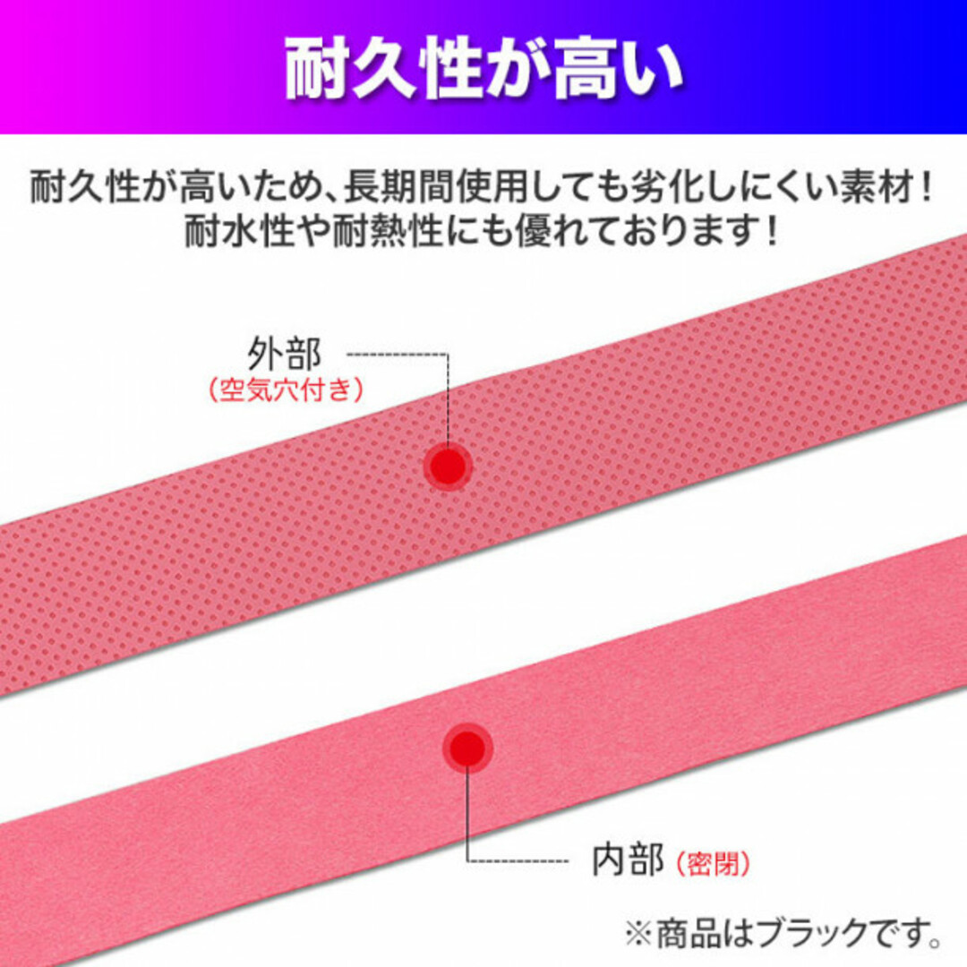 グリップテープ ブラック 5個セット  バドミントン テニス ゴルフ スポーツ/アウトドアのスポーツ/アウトドア その他(その他)の商品写真